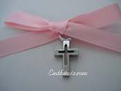110P.  Baptism Pins with Traditional Cutout Style Cross Pendants